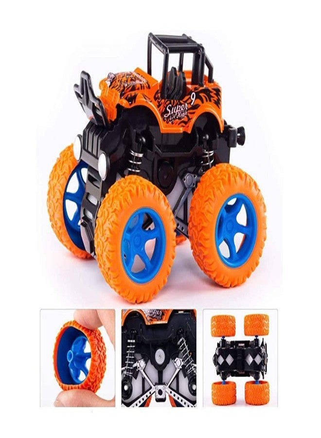 PULSBERY Plastic Unbreakable 4 Wheel Friction Powered Mini Rock Trucks Cars - Drive Vehicles Toys for Boys with Big Rubber Tires,Random,Pack of 1 - Image 5